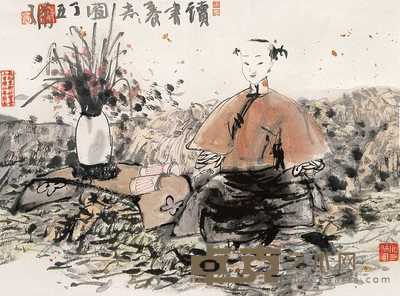 尉晓榕 读书图 立轴 43×32cm